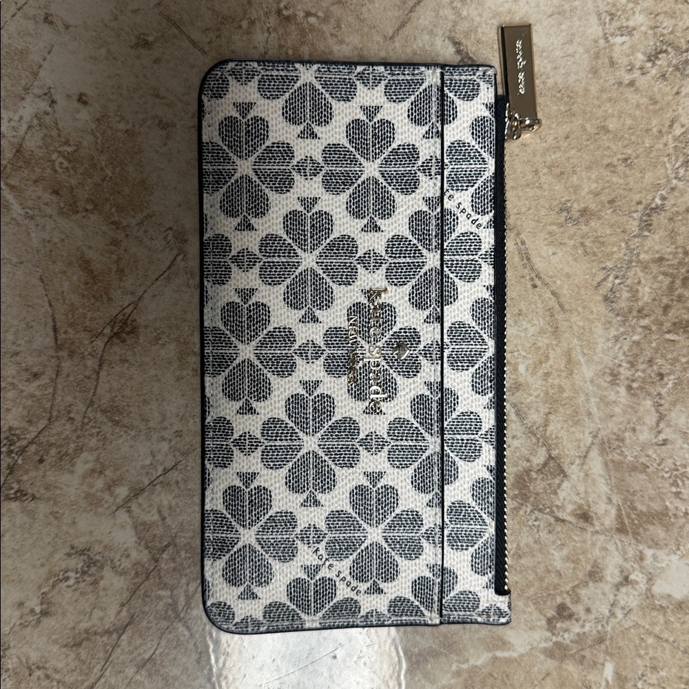 Kate Spade Black and White Floral Wallet